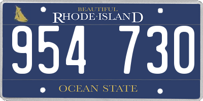 RI license plate 954730