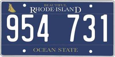 RI license plate 954731