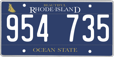 RI license plate 954735