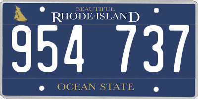 RI license plate 954737