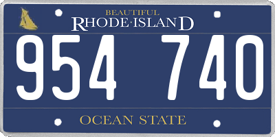 RI license plate 954740