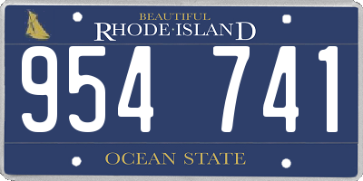 RI license plate 954741
