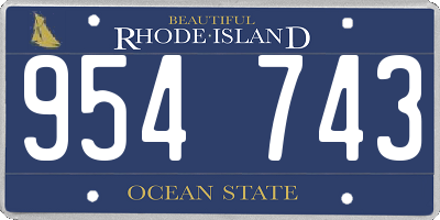 RI license plate 954743