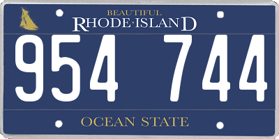 RI license plate 954744