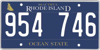RI license plate 954746