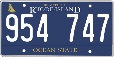 RI license plate 954747