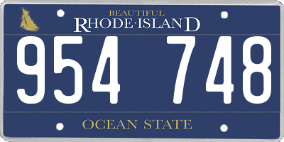 RI license plate 954748