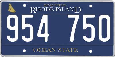 RI license plate 954750