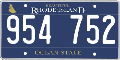 RI license plate 954752