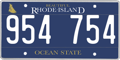 RI license plate 954754