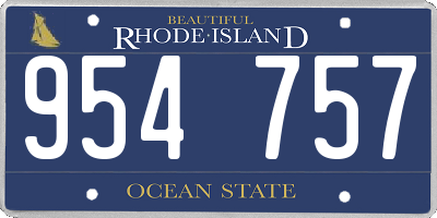 RI license plate 954757