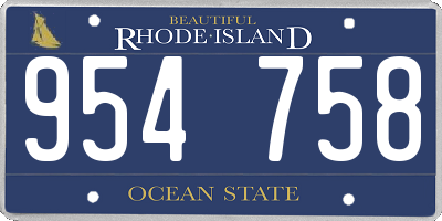 RI license plate 954758