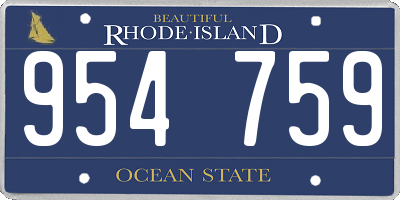 RI license plate 954759