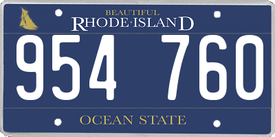 RI license plate 954760