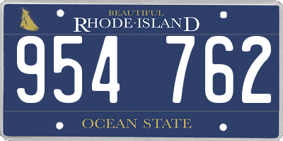RI license plate 954762