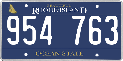 RI license plate 954763