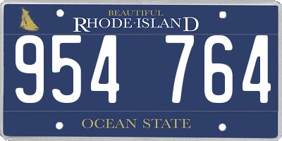 RI license plate 954764