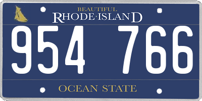 RI license plate 954766