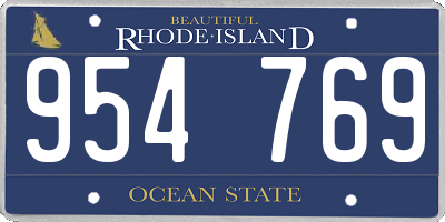 RI license plate 954769