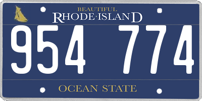 RI license plate 954774
