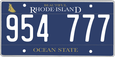 RI license plate 954777