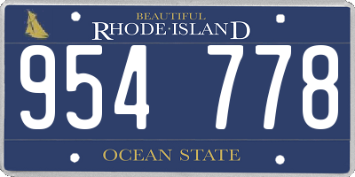 RI license plate 954778