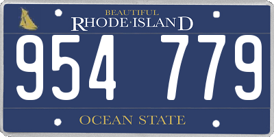 RI license plate 954779