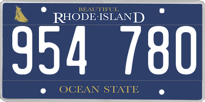 RI license plate 954780