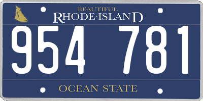 RI license plate 954781