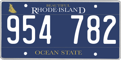 RI license plate 954782