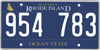 RI license plate 954783