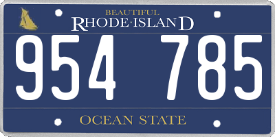 RI license plate 954785
