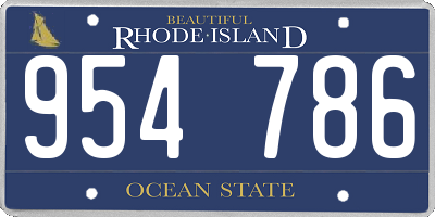 RI license plate 954786