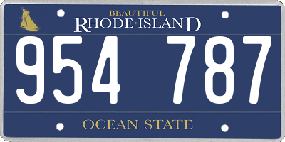 RI license plate 954787