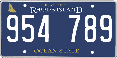 RI license plate 954789