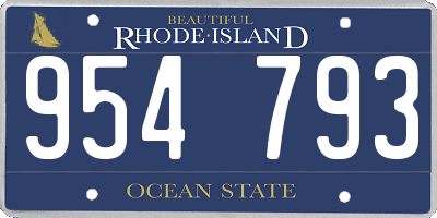 RI license plate 954793