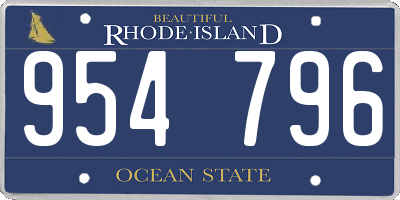 RI license plate 954796
