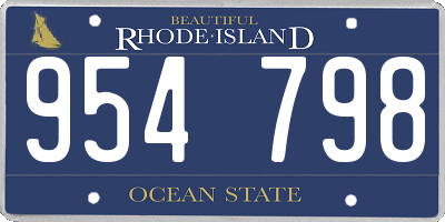 RI license plate 954798