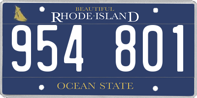 RI license plate 954801