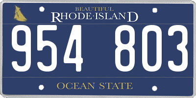 RI license plate 954803