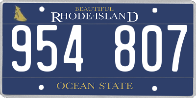 RI license plate 954807