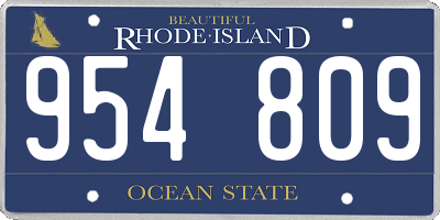 RI license plate 954809