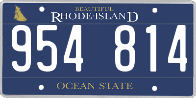 RI license plate 954814