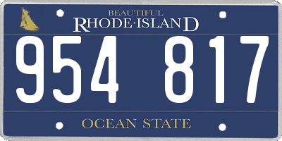 RI license plate 954817