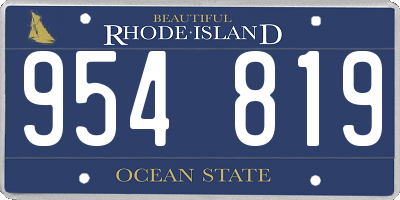 RI license plate 954819