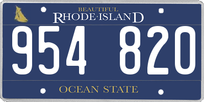 RI license plate 954820