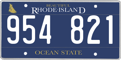 RI license plate 954821