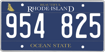 RI license plate 954825