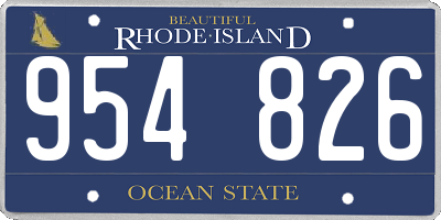 RI license plate 954826