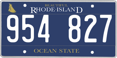 RI license plate 954827